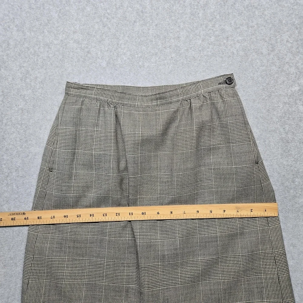 Vintage Pendleton Skirt Suit Set Womens 8‎ Petite Gray Glen Plaid Made USA 90s